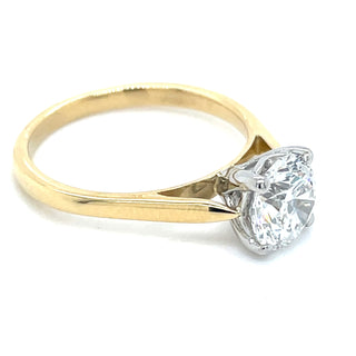 Sienna - 18ct Yellow Gold 1.50ct Round Brilliant Solitaire Laboratory Grown Diamond Engagement Ring with Platinum Head