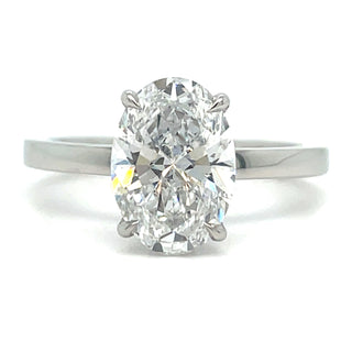 Valeria - Platinum 2.10ct Laboratory Grown Oval Solitaire with Hidden Halo
