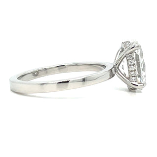 Valeria - Platinum 2.11ct Laboratory Grown Oval Solitaire with Hidden Halo