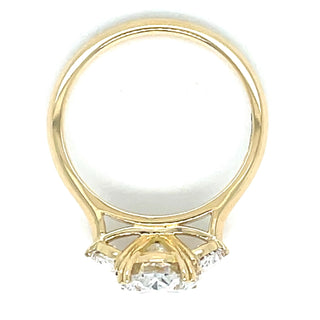 Juliette - 18ct Yellow Gold 3.10ct Oval Laboratory Grown Diamond ring with Half Moon Side Stones
