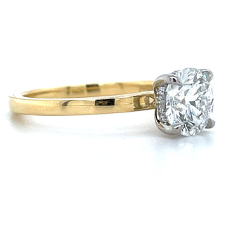 Hailey - 18ct Yellow Gold 1.41ct Laboratory Grown Round Brilliant Solitaire with Hidden Halo