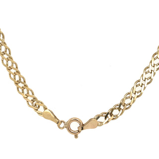 Vintage 9ct Yellow Gold Double Curb Necklace