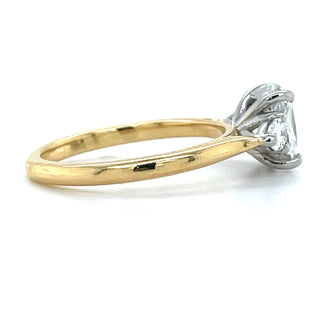 Caoilinn - 18ct Yellow Gold Laboratory Grown 1.96ct Elongated Cushion Cut Diamond Engagement Ring With Pear Side Stones