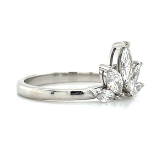 Platinum Laboratory Grown Marquise Diamond Crown Ring