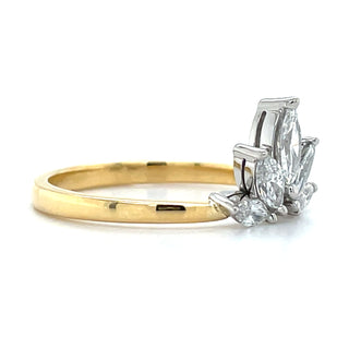 18ct Yellow Gold Laboratory Grown Marquise Diamond Crown Ring