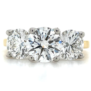 Harriet - 18ct Yellow Gold 3.53ct Laboratory Grown Three Stone Diamond Ring