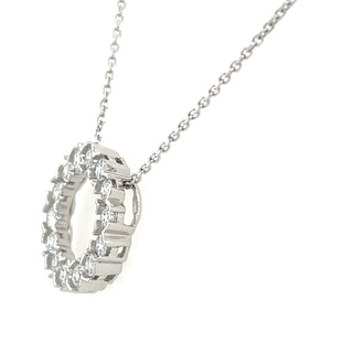 18ct White Gold Laboratory Grown 1.15ct Round Diamond Circle Pendant