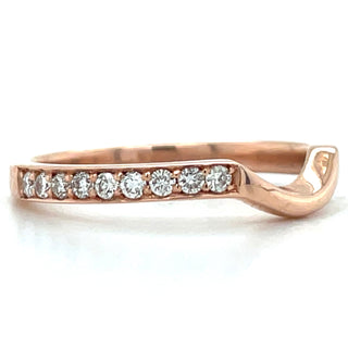 9ct Rose Gold 0.22ct Pave Set Earth Grown Diamond Shaped Band