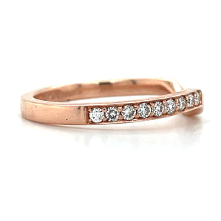 9ct Rose Gold 0.22ct Pave Set Earth Grown Diamond Shaped Band