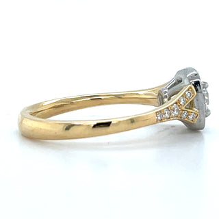 Loretta - 18ct Yellow Gold Round Cut Halo Earth Grown Diamond Engagement Ring