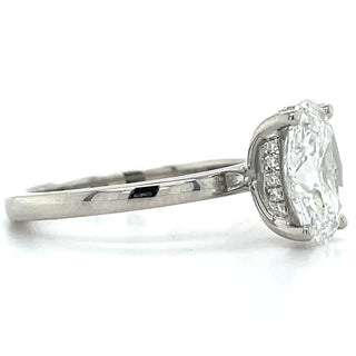 Verona - Platinum 2.17ct Laboratory Grown Oval Solitaire Engagement Ring With Hidden Halo