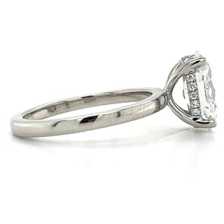 Verona - Platinum 2.17ct Laboratory Grown Oval Solitaire Engagement Ring With Hidden Halo