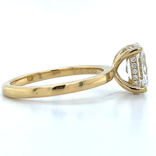 Millie - 18ct Yellow Gold 1.64ct Laboratory Grown Oval Solitaire Engagement Ring With Hidden Halo
