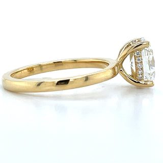 Millie - 18ct Yellow Gold 1.64ct Laboratory Grown Oval Solitaire Engagement Ring With Hidden Halo