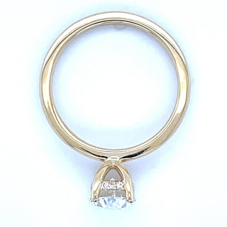 Millie - 18ct Yellow Gold 1.64ct Laboratory Grown Oval Solitaire Engagement Ring With Hidden Halo