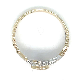 Vintage 9ct Two Tone Gold Ladies Claddagh Ring