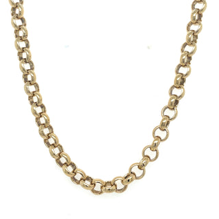 Vintage 9ct Yellow Gold Round 22” Belcher Chain