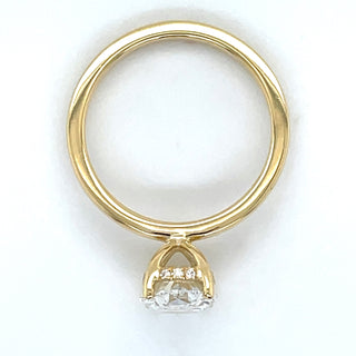 Millie - 18ct Yellow Gold 2.16ct Laboratory Grown Oval Solitaire Engagement Ring With Hidden Halo