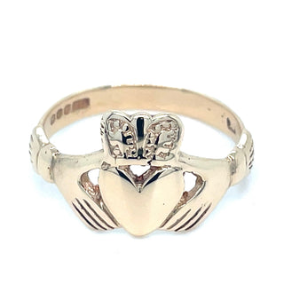 Vintage 9ct Yellow Gold Symbolic Claddagh Ring