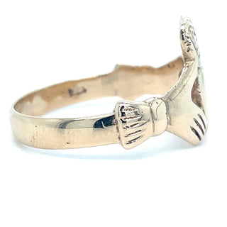 Vintage 9ct Yellow Gold Symbolic Claddagh Ring