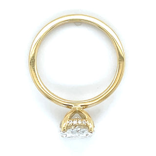 Millie - 18ct Yellow Gold 2.66ct Laboratory Grown Oval Solitaire Engagement Ring With Hidden Halo