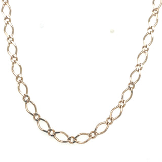 Vintage 9ct Yellow Gold Marquise Link Chain Necklace