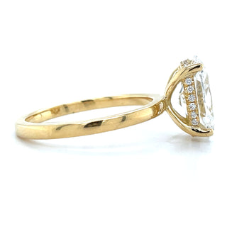Millie - 18ct Yellow Gold 2.66ct Laboratory Grown Oval Solitaire Engagement Ring With Hidden Halo