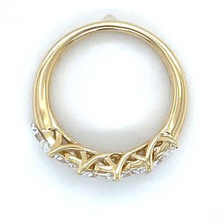 14ct Yellow Gold 1.53ct Laboratory Grown Fallen Marquise Diamond Eternity Ring