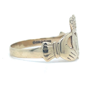 Vintage 9ct Yellow Gold Dashed Claddagh Ring