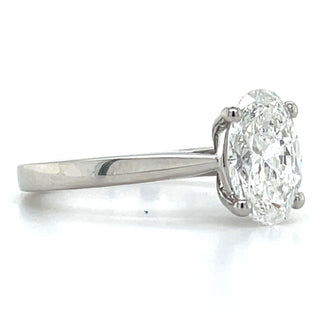 Sydney - Platinum 1.37ct Laboratory Grown Oval Solitaire Diamond Engagement Ring