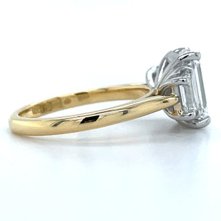 Madison - 18ct Yellow Gold 3.56ct Laboratory Grown Three Stone Emerald Cut Diamond Engagement Ring