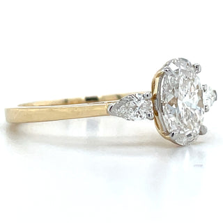 Tilly - 14ct Yellow Gold 1.24ct Laboratory Grown Oval Three Stone Engagement Ring