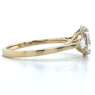 Tilly - 14ct Yellow Gold 1.27ct Laboratory Grown Oval Three Stone Engagement Ring