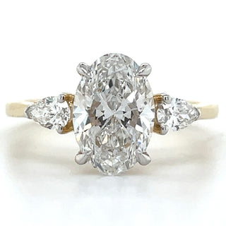 Tilly - 14ct Yellow Gold 1.75ct Laboratory Oval Three Stone Diamond Engagement Ring