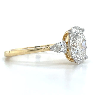 Tilly - 14ct Yellow Gold 1.79ct Laboratory Grown Oval Three Stone Diamond Engagement Ring