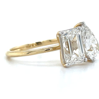 Estelle - 14ct Yellow Gold 3.37ct Laboratory Grown Toi Et Moi Diamond Engagement Ring
