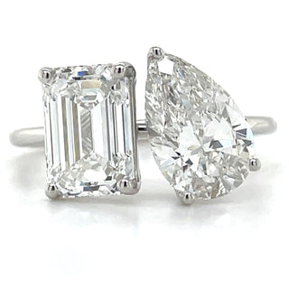 Estelle - 14ct White Gold 3.38ct Laboratory Grown Toi Et Moi Diamond Engagement Ring