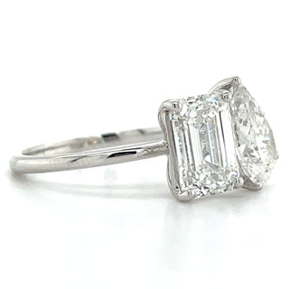 Estelle - 14ct White Gold 3.38ct Laboratory Grown Toi Et Moi Diamond Engagement Ring