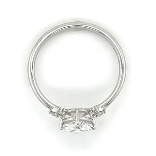 Amara - 14ct White Gold 1.40ct Oval And Round Trilogy Laboratory Grown Diamond Engagement Ring