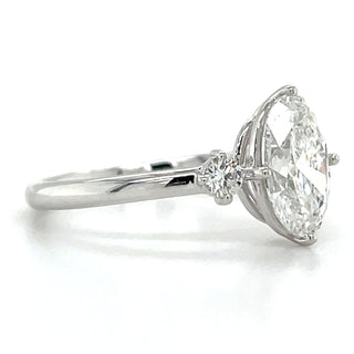 Amara - 14ct White Gold 1.40ct Oval And Round Trilogy Laboratory Grown Diamond Engagement Ring