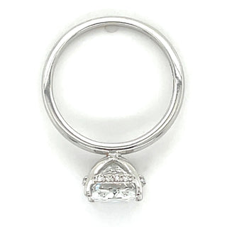 Grace - 14ct White Gold 2.65ct Laboratory Grown Elongated Cushion Cut Diamond Engagement Ring With Hidden Halo