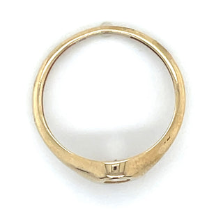 9ct Yellow Gold Rubover Earth Grown White Topaz Ring