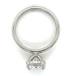 Grace - Platinum 2.13 / 2.14ct Laboratory Grown Elongated Cushion Cut Diamond Engagement Ring With Hidden Halo