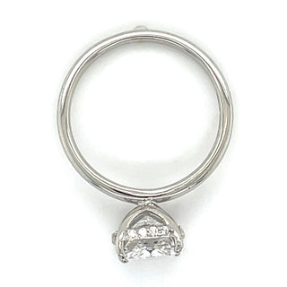 Grace - Platinum 2.59ct Laboratory Grown Elongated Cushion Cut Diamond Engagement Ring With Hidden Halo