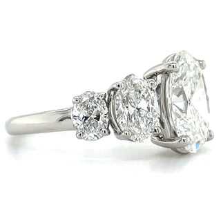 Madeline - Platinum Oval Laboratory Grown 3.64ct Diamond Five Stone Ring