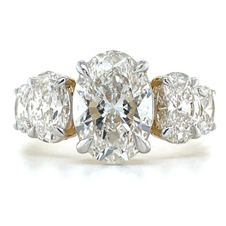 Madeline - 14ct Yellow Oval Laboratory Grown 3.60ct Diamond Tapered Five Stone Ring