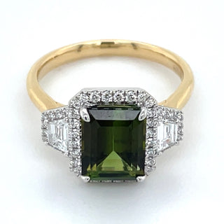 18ct Yellow Gold Earth Grown 2.37ct Tourmaline &0.46ct Diamond Ring