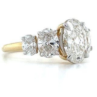 Madeline - 14ct Yellow Oval Laboratory Grown 3.58ct Diamond Tapered Five Stone Ring