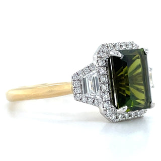 18ct Yellow Gold Earth Grown 2.37ct Tourmaline &0.46ct Diamond Ring