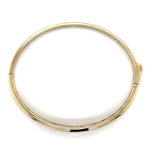 9ct Yellow Gold Gypsy Set Laboratory Grown Oval Cut 1.10ct Diamond Bangle